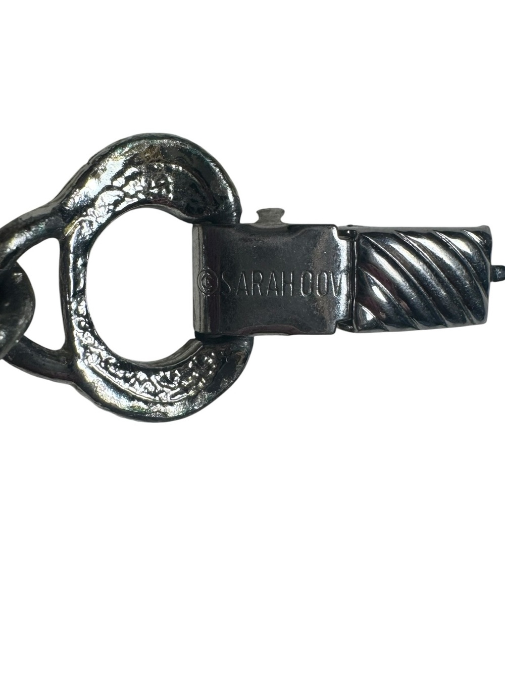 Sarah Coventry Silver Tone Faux Gemstone Panel Bracelet - Picture 9 of 10